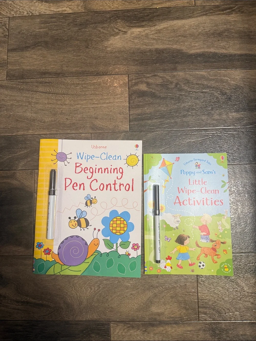 Usborne Wipe-Clean Kids Activity Books - Yellow & Green